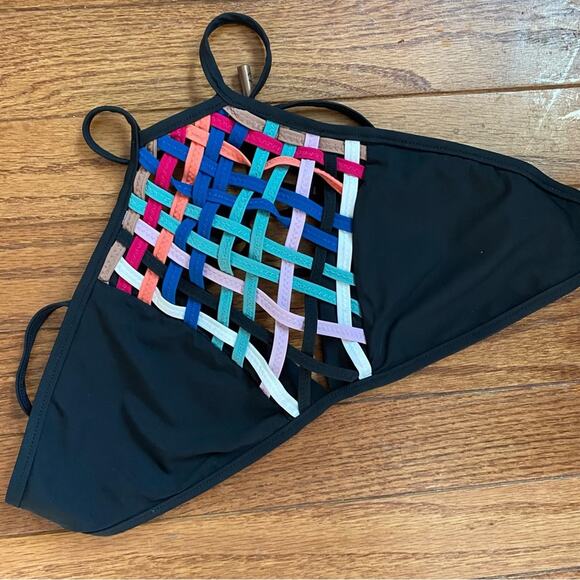 EUC MED Red Carter $200 Dream Weaver Black 2pc Bikini Top & Bottom - Picture 4 of 16